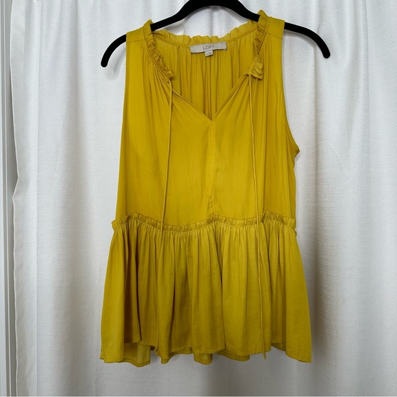 LOFT Yellow Sleeveless Blouse - Picture 1 of 5